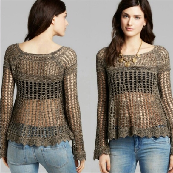 Free People Sweaters - FREE PEOPLE Annabelle Crochet Pullover